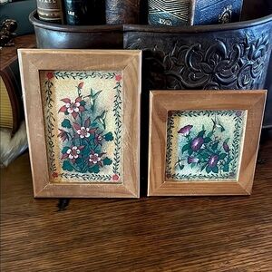 Floral Wooden Framed Art Set